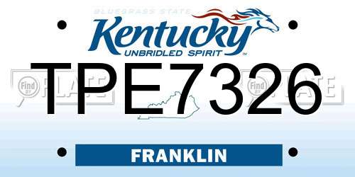 TPE7326 Kentucky License Plate