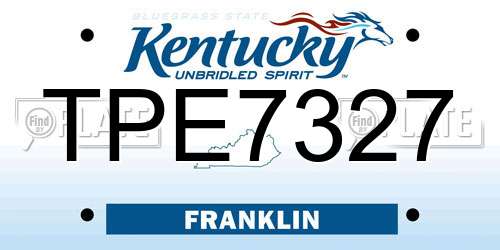 TPE7327 Kentucky License Plate