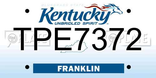 TPE7372 Kentucky License Plate