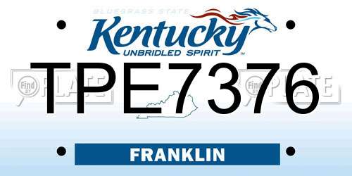 TPE7376 Kentucky License Plate