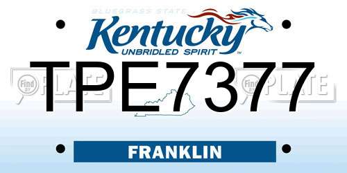 TPE7377 Kentucky License Plate