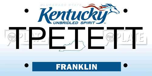 TPETETT Kentucky License Plate