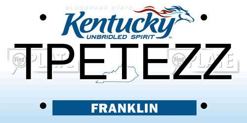 TPETEZZ Kentucky License Plate