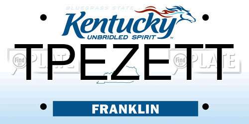 TPEZETT Kentucky License Plate
