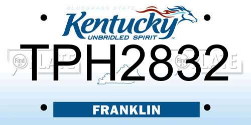 TPH2832 Kentucky License Plate