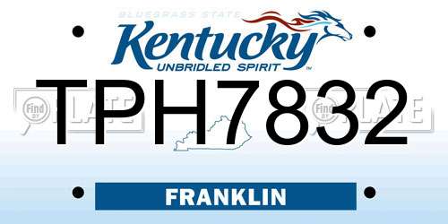 TPH7832 Kentucky License Plate