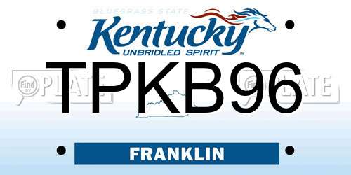TPKB96 Kentucky License Plate