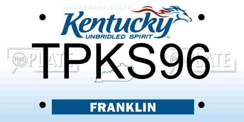 TPKS96 Kentucky License Plate