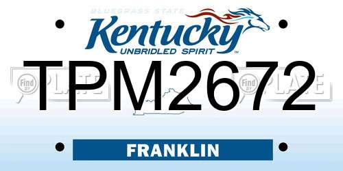 TPM2672 Kentucky License Plate