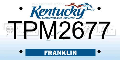 TPM2677 Kentucky License Plate