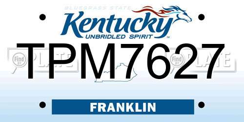 TPM7627 Kentucky License Plate