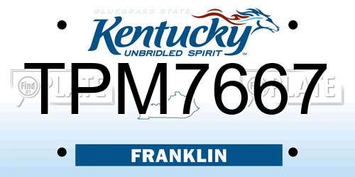 TPM7667 Kentucky License Plate