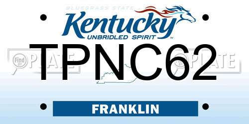 TPNC62 Kentucky License Plate