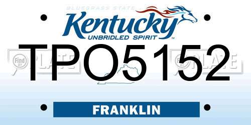TPO5152 Kentucky License Plate