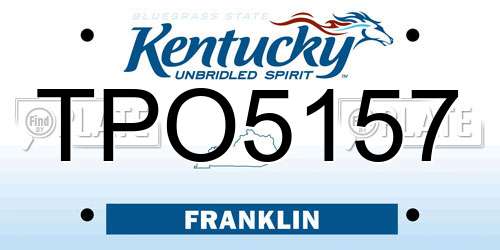 TPO5157 Kentucky License Plate