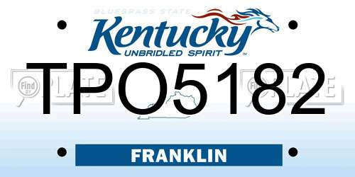 TPO5182 Kentucky License Plate