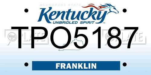 TPO5187 Kentucky License Plate