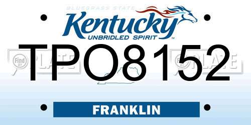 TPO8152 Kentucky License Plate