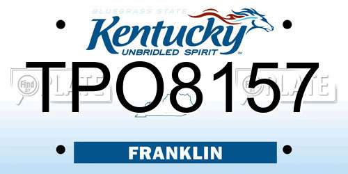 TPO8157 Kentucky License Plate