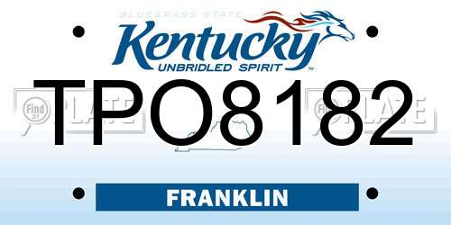 TPO8182 Kentucky License Plate