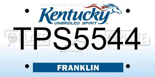 TPS5544 Kentucky License Plate