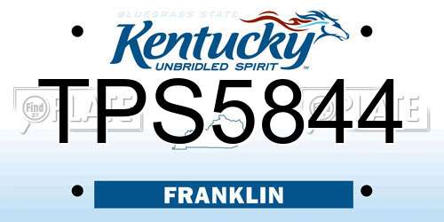 TPS5844 Kentucky License Plate