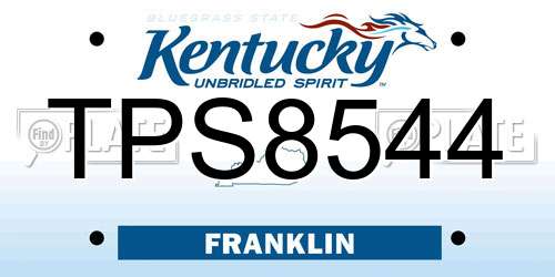 TPS8544 Kentucky License Plate