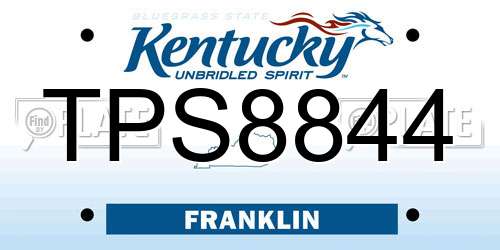 TPS8844 Kentucky License Plate