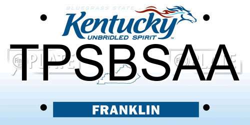 TPSBSAA Kentucky License Plate