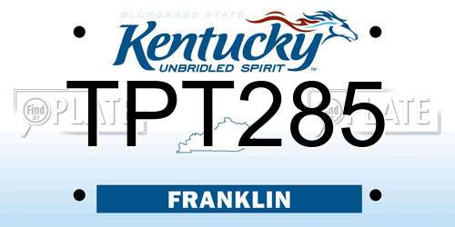 TPT285 Kentucky License Plate