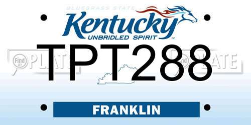 TPT288 Kentucky License Plate