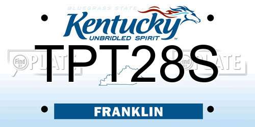 TPT28S Kentucky License Plate