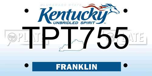 TPT755 Kentucky License Plate