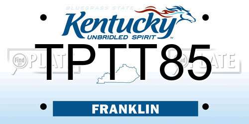 TPTT85 Kentucky License Plate
