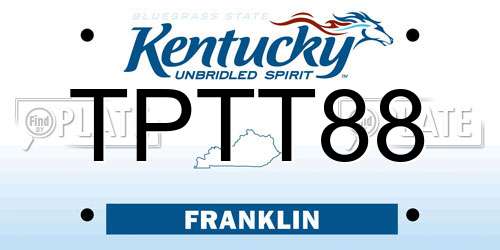 TPTT88 Kentucky License Plate