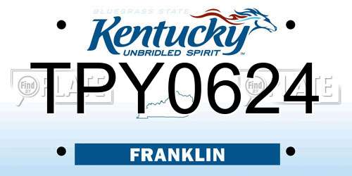TPY0624 Kentucky License Plate