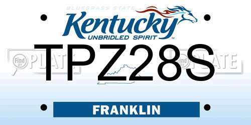 TPZ28S Kentucky License Plate