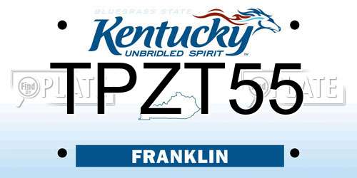 TPZT55 Kentucky License Plate