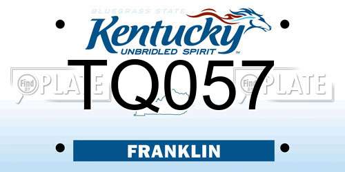 TQ057 Kentucky License Plate