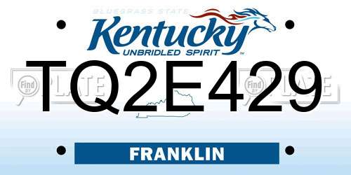 TQ2E429 Kentucky License Plate