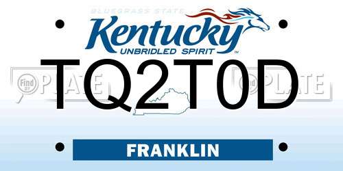 TQ2T0D Kentucky License Plate