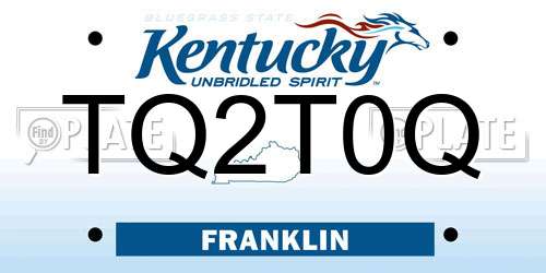 TQ2T0Q Kentucky License Plate