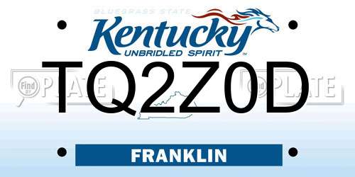 TQ2Z0D Kentucky License Plate