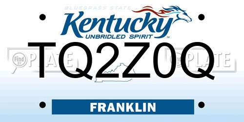 TQ2Z0Q Kentucky License Plate