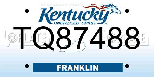 TQ87488 Kentucky License Plate