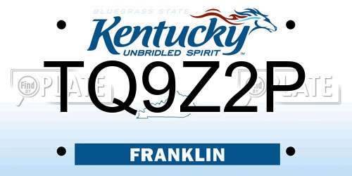 TQ9Z2P Kentucky License Plate