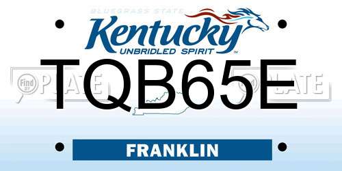 TQB65E Kentucky License Plate