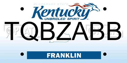 TQBZABB Kentucky License Plate