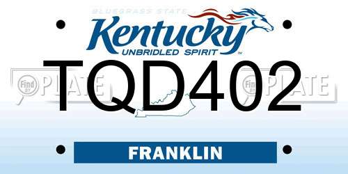 TQD402 Kentucky License Plate