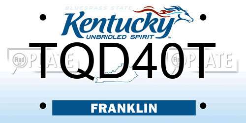 TQD40T Kentucky License Plate